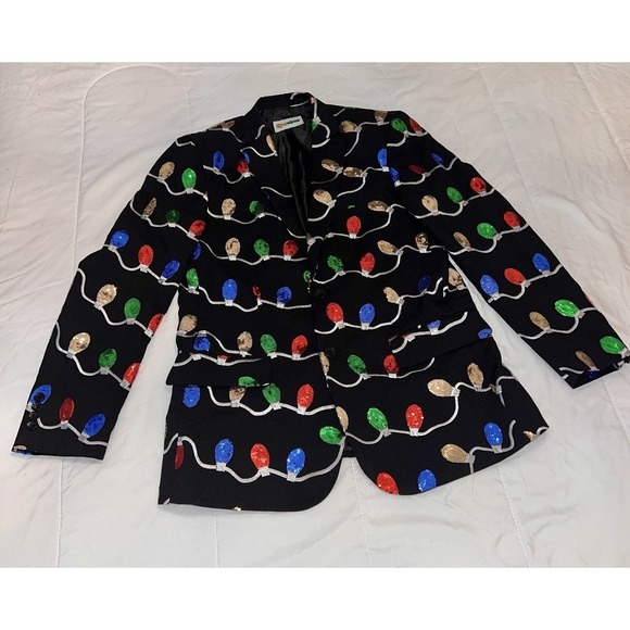 Tipsy Elves Other - Tipsy‎ Elves Men's Sequin Tangle Wrangler Christmas Light Blazer Party Jacket 40